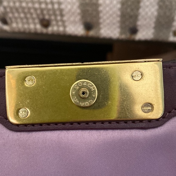 Coach Kristen Gunmetal Purple Chain Link Large Wristlet Clutch 46367 preppy - Picture 12 of 15